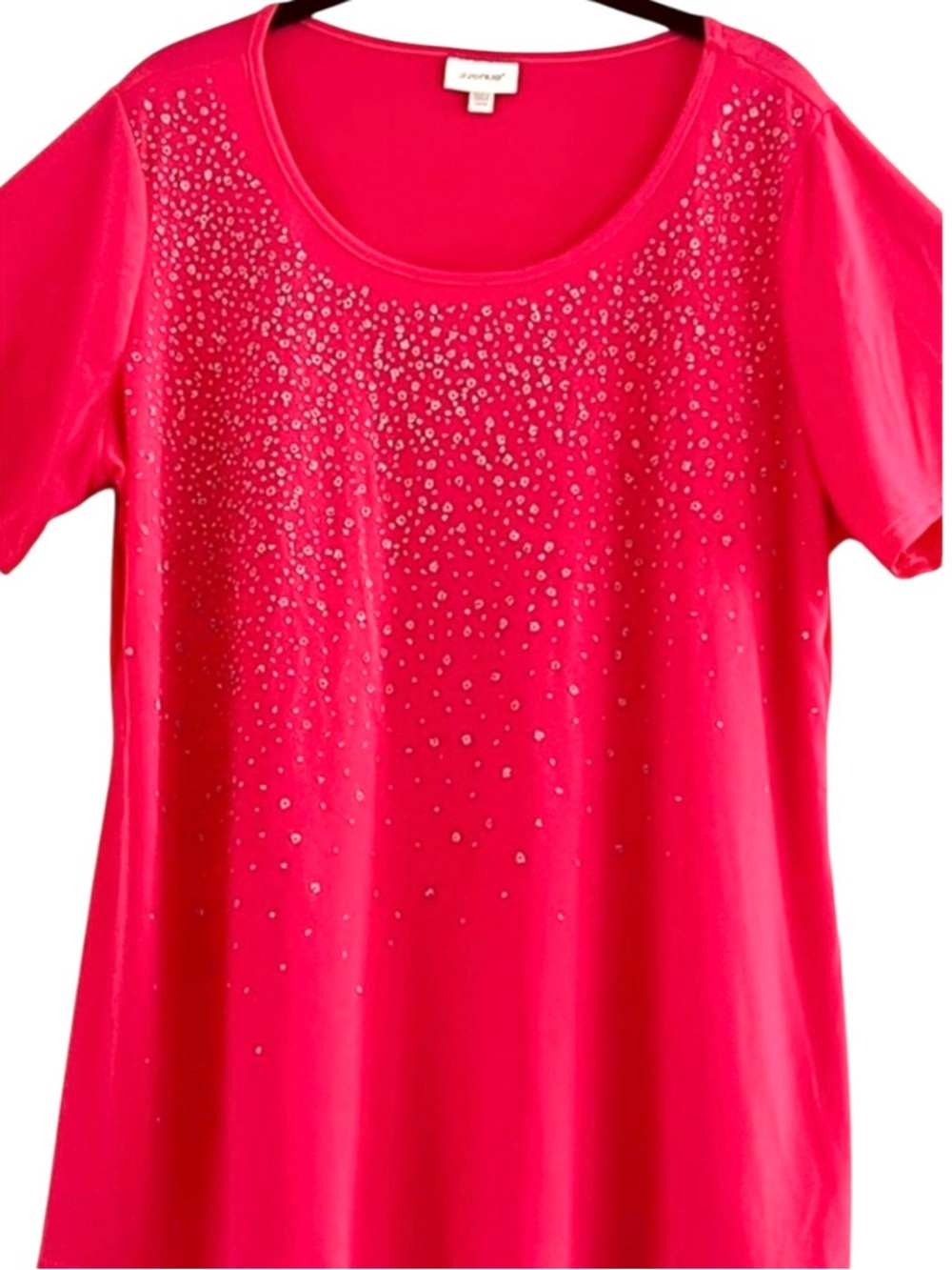 Avenue Fuchsia Blouse With Silver Accents Size 14/16